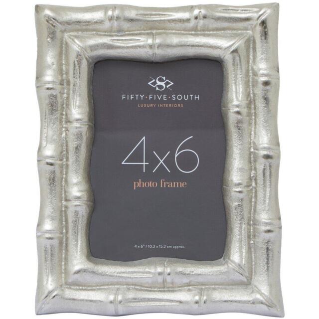 Interiors by Premier Hiba Silver Finish Bamboo Effect 4In X 6In Photo F - image 1