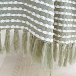 Catherine Lansfield Stab Stitch Tasselled 125x150cm Sofa Throw - thumbnail 3