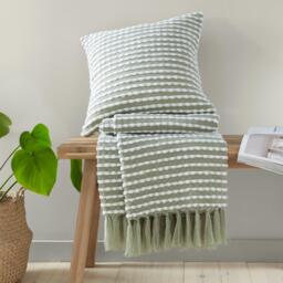Catherine Lansfield Stab Stitch Tasselled 125x150cm Sofa Throw - thumbnail 4