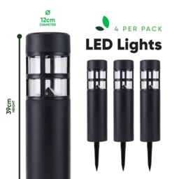 Streetwize Solar Pillar Stake Lights (Pack of 4) - thumbnail 3
