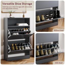 Lassic Vida Designs 2 Drawer Shoe Cabinet With Shelf - thumbnail 3