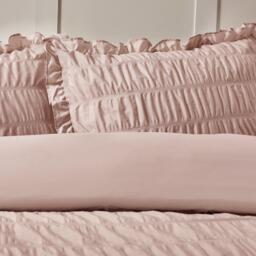 Catherine Lansfield Seersucker Frill Duvet Cover Set - thumbnail 2