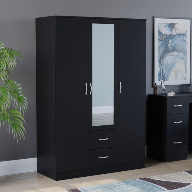 Lassic Vida Designs Riano 3 Door 2 Drawer Mirror Wardrobe - image 1