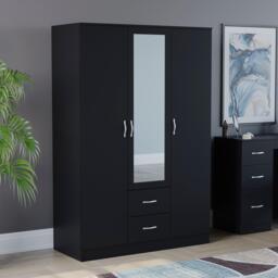 Lassic Vida Designs Riano 3 Door 2 Drawer Mirror Wardrobe - thumbnail 1