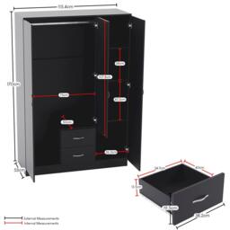 Lassic Vida Designs Riano 3 Door 2 Drawer Mirror Wardrobe - thumbnail 2