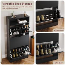 Lassic Vida Designs 3 Drawer Shoe Cabinet With Shelf - thumbnail 3