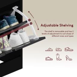 Lassic Vida Designs 3 Drawer Shoe Cabinet With Shelf - thumbnail 6