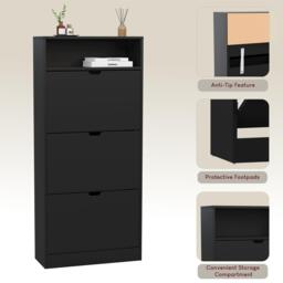 Lassic Vida Designs 3 Drawer Shoe Cabinet With Shelf - thumbnail 7