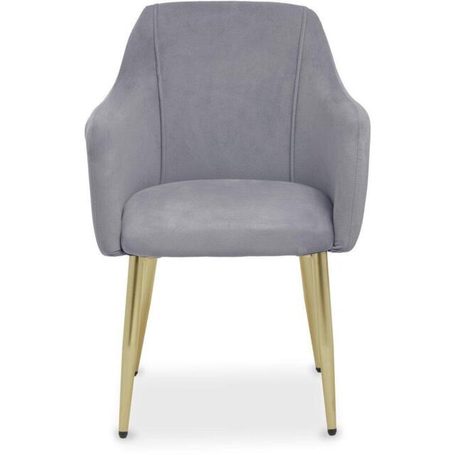 Interiors by Premier Darcy Grey Velvet Dining Chair - image 1