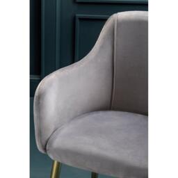 Interiors by Premier Darcy Grey Velvet Dining Chair - thumbnail 2