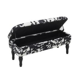 Kabinet UK Cow Print Velvet Upholstered Storage Bench - thumbnail 7