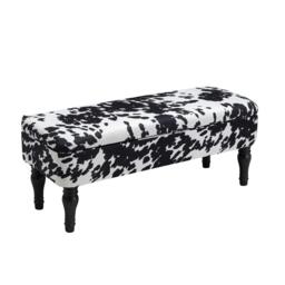 Kabinet UK Cow Print Velvet Upholstered Storage Bench - thumbnail 4