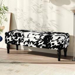 Kabinet UK Cow Print Velvet Upholstered Storage Bench - thumbnail 2