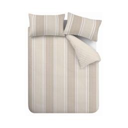 Catherine Lansfield Textured Banded Stripe Reversible Duvet Cover Set - thumbnail 5