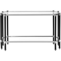 Fifty Five South Allessi Silver and Black Console Table with Glass
