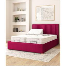 Aspire Grant Adjustable Bed & Mattress Plush Velvet Fabr - thumbnail 2