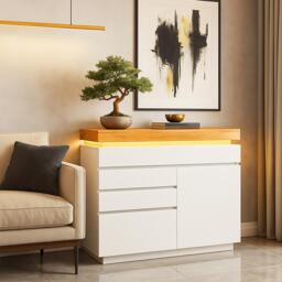 Urban Meuble Modern Gloss Chest Ample Storage Sleek Design - thumbnail 1