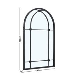 LIFE IDEAS Arched Wall Hanging Metal Windowpane Mirror - thumbnail 7