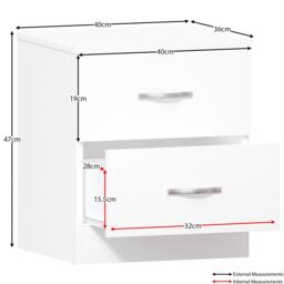 Lassic Vida Designs Riano 2 Drawer Bedside Chest - thumbnail 2