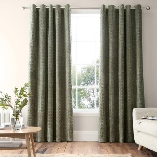 Bianca Attica Velvet Blackout Eyelet Curtains - image 1