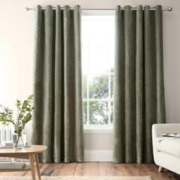 Bianca Attica Velvet Blackout Eyelet Curtains - thumbnail 1