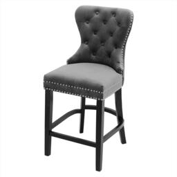 Kabinet UK Freestanding Velvet Stool Bar Dining Chairs - thumbnail 3