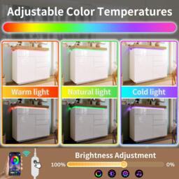 Urban Meuble Modern White Sideboard with LED Light Accent - thumbnail 5