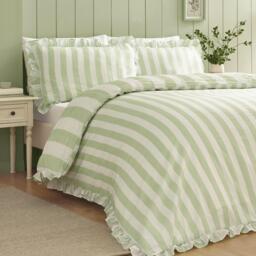 Catherine Lansfield Seersucker Frill Stripe Duvet Cover Set - thumbnail 2