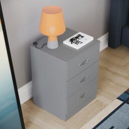 Lassic Vida Designs Riano 3 Drawer Bedside Chest - thumbnail 7