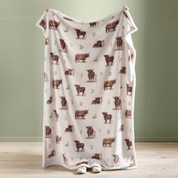 Catherine Lansfield Angus Highland Cow Cosy Fleece Blanket Throw - thumbnail 3