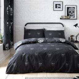 Catherine Lansfield Skulls Reversible Duvet Cover Set - thumbnail 2