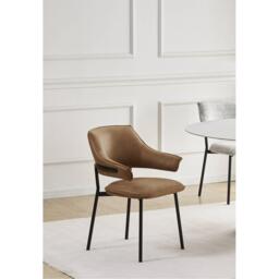 Shankar Set of 2 Geneva Microfibre Antique Dining Chair - thumbnail 7