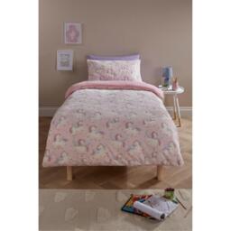 Homelife Glow In The Dark Unicorn Teddy Fleece Duvet Set - thumbnail 1