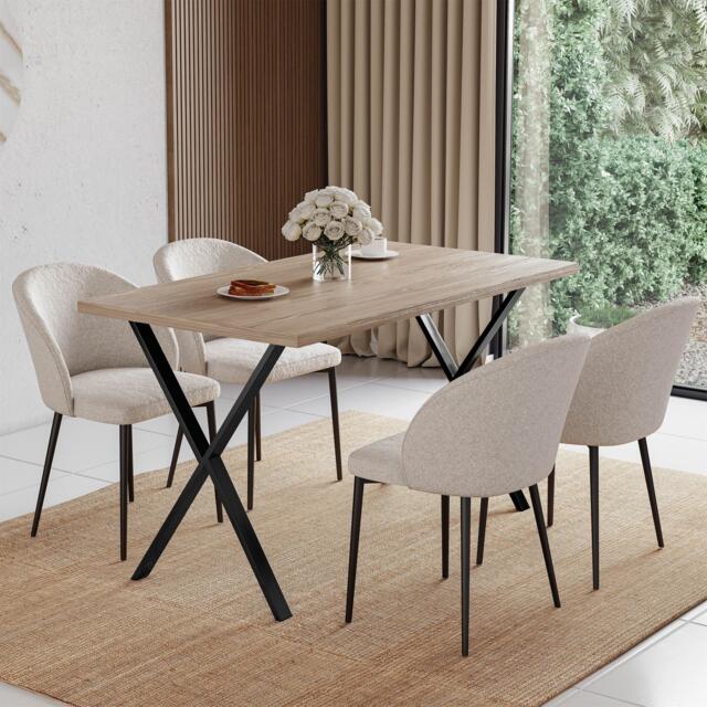 Lassic 4 Seater Dining Table With X Shape Legs - image 1