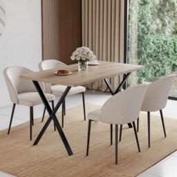 Lassic 4 Seater Dining Table With X Shape Legs - thumbnail 1