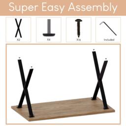 Lassic 4 Seater Dining Table With X Shape Legs - thumbnail 7