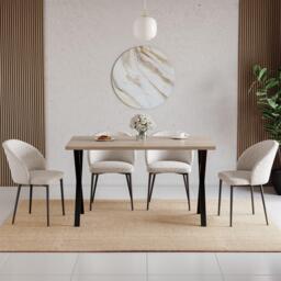 Lassic 4 Seater Dining Table With X Shape Legs - thumbnail 3