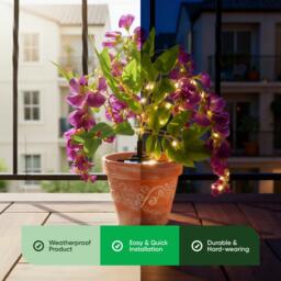Streetwize Wisteria Solar Lights - Stem with 4 Flowers - thumbnail 4