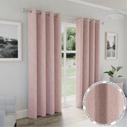 Enhanced Living Austin 100% Blackout Linen Look Eyelet Curtains