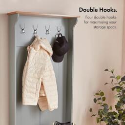 VonHaus VonHaus Coat Rack Stand & Shoe Storage Bench - thumbnail 4