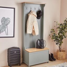 VonHaus VonHaus Coat Rack Stand & Shoe Storage Bench - thumbnail 6