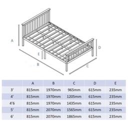 Aspire Atlantic Wooden Bed, White - thumbnail 5