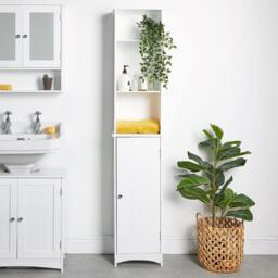 VonHaus VonHaus Tall Bathroom Cabinet - White - Holbrook - thumbnail 2