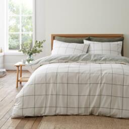 Bianca Brushed Regal Check Cotton Duvet Cover Set