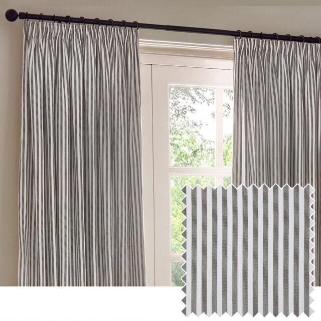 Yard Hebden Striped 100% Cotton Lined Pencil Pleat Curt - image 1