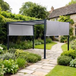 Linea Modern Steel Frame Adjustable Weather Resistant Pergola