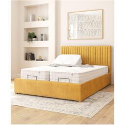 Aspire Grant Adjustable Bed & Mattress Plush Velvet Fabr - thumbnail 2