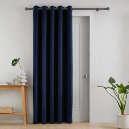 Catherine Lansfield Super Thermal Blackout Matt Eyelet Door Panel - thumbnail 1
