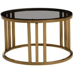 Fifty Five South Alana Set of 2 Gold Base and Glass Top Round Nesti - thumbnail 2