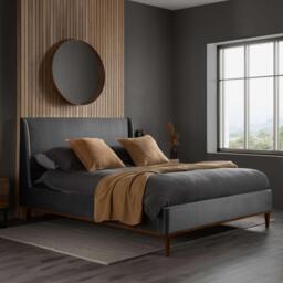 Birlea Lincoln Grey Velvet Bed - thumbnail 1